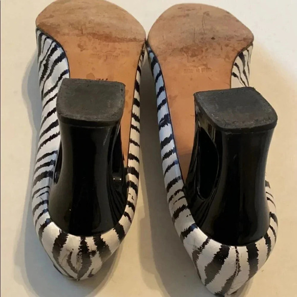 coup d’ etat Zebra Stripe Open Heel Spain Pump 7.5 - Picture 7 of 8
